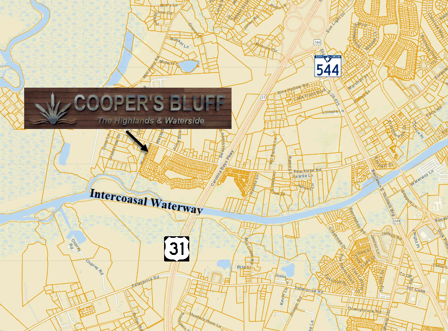 New home community of Cooper's Bluff in Socastee