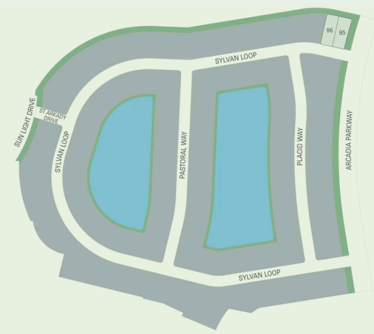 Arcadia new home community in Forestbrook - Centex homesite map