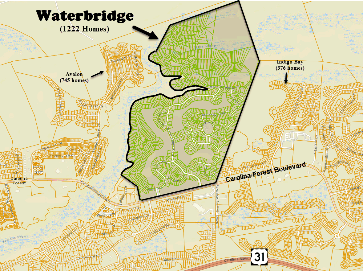 Waterbridge new home community in Carolina Forest